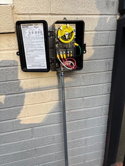 Residential pool pump time-clock controller installation with dedicated circuit